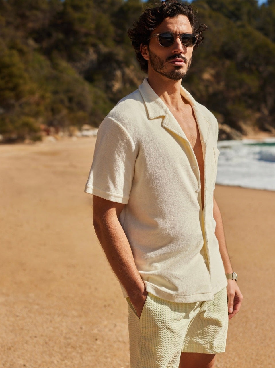 Terry short sleeve shirt white