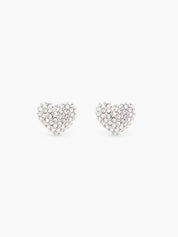 The heart pave stud earrings