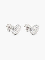 The heart pave stud earrings