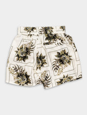 Botanical silk shorts