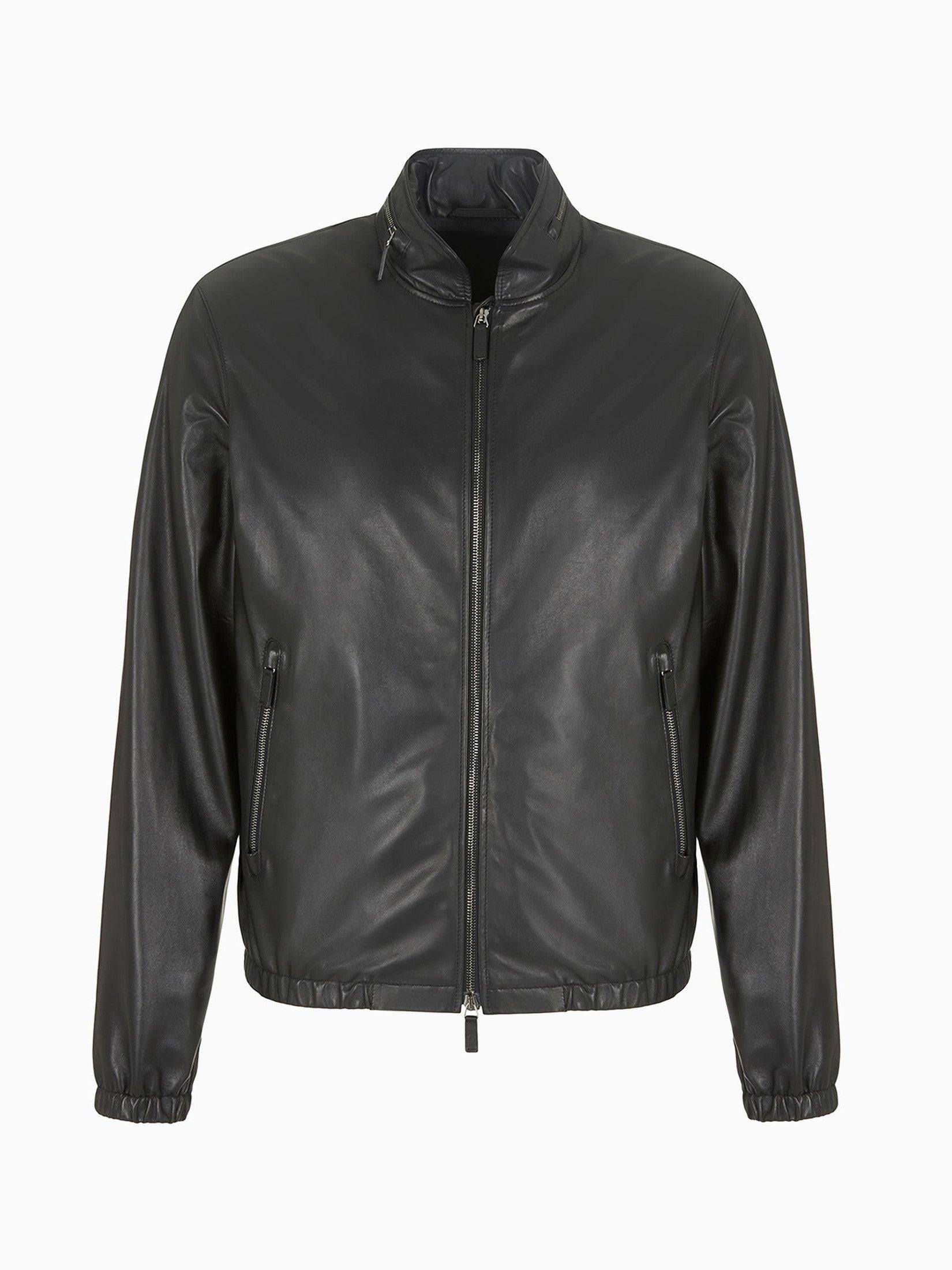 Nappa leather blouson with zip