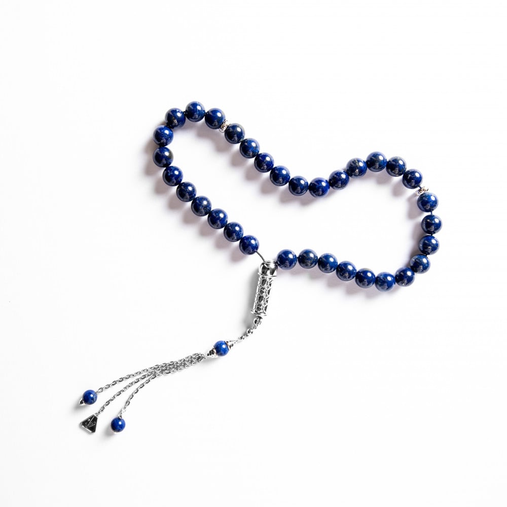 Lapis Lazuli stone rosary in silver 10 mm