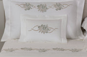 Lotus Flower Embroidered Boudoir Sham