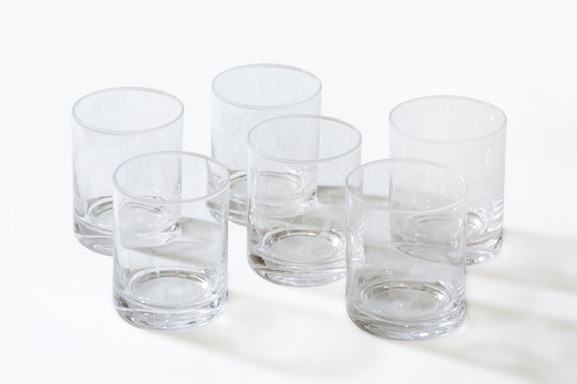 Glass DOF Dotted White Set of 6