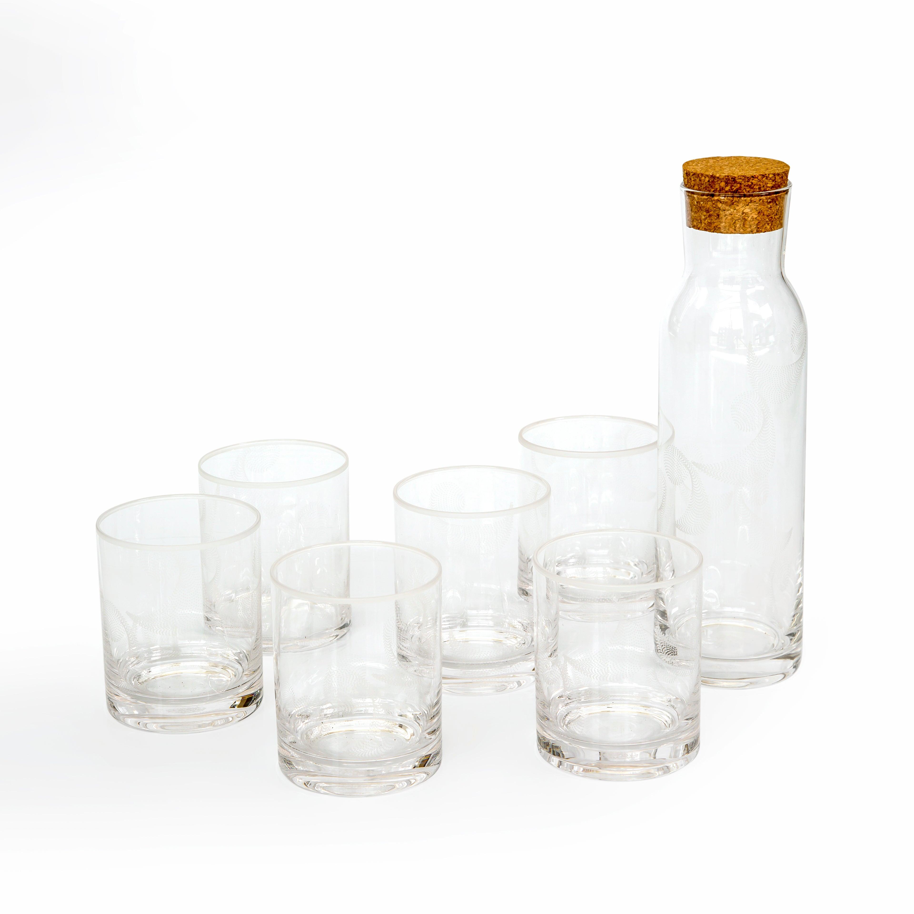 Glass DOF Dotted White Set of 6