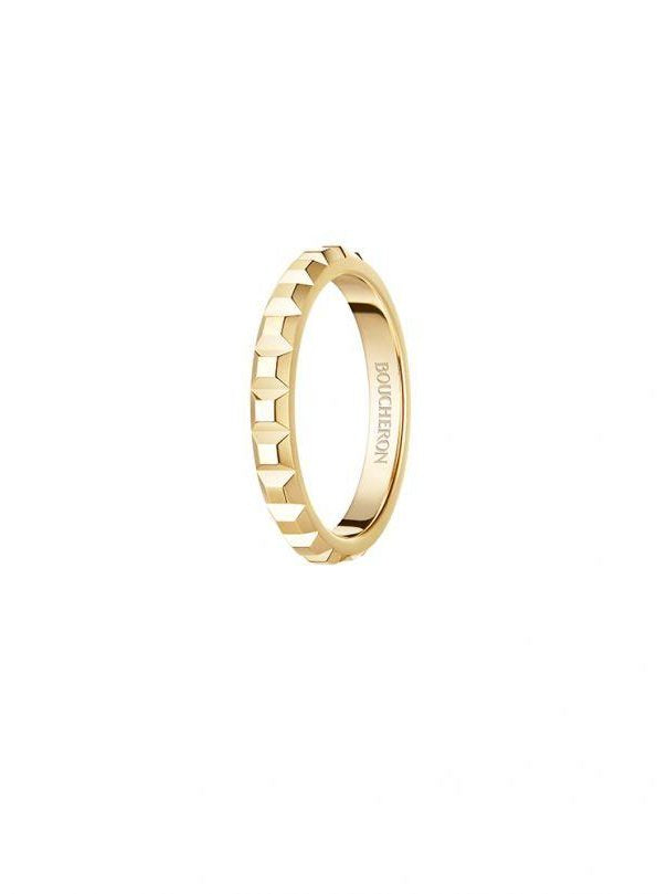 Clou de paris yellow gold wedding band