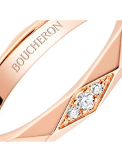 Facette pink gold wedding band