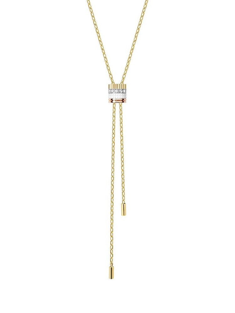 Quatre white edition tie necklace, small model
