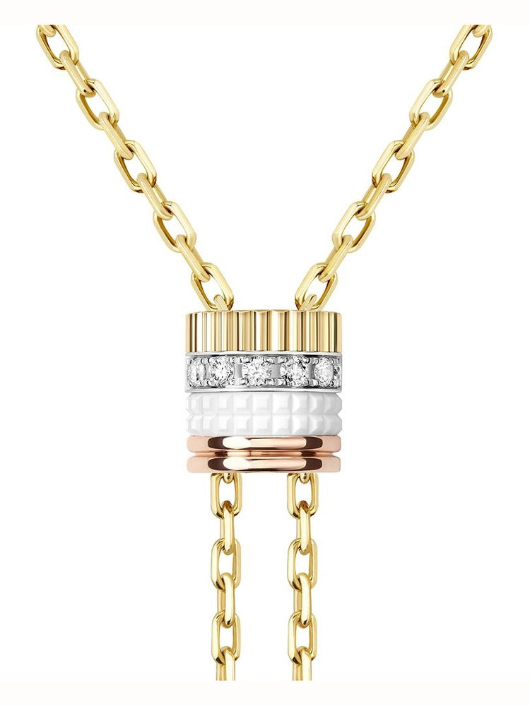 Quatre white edition tie necklace, small model