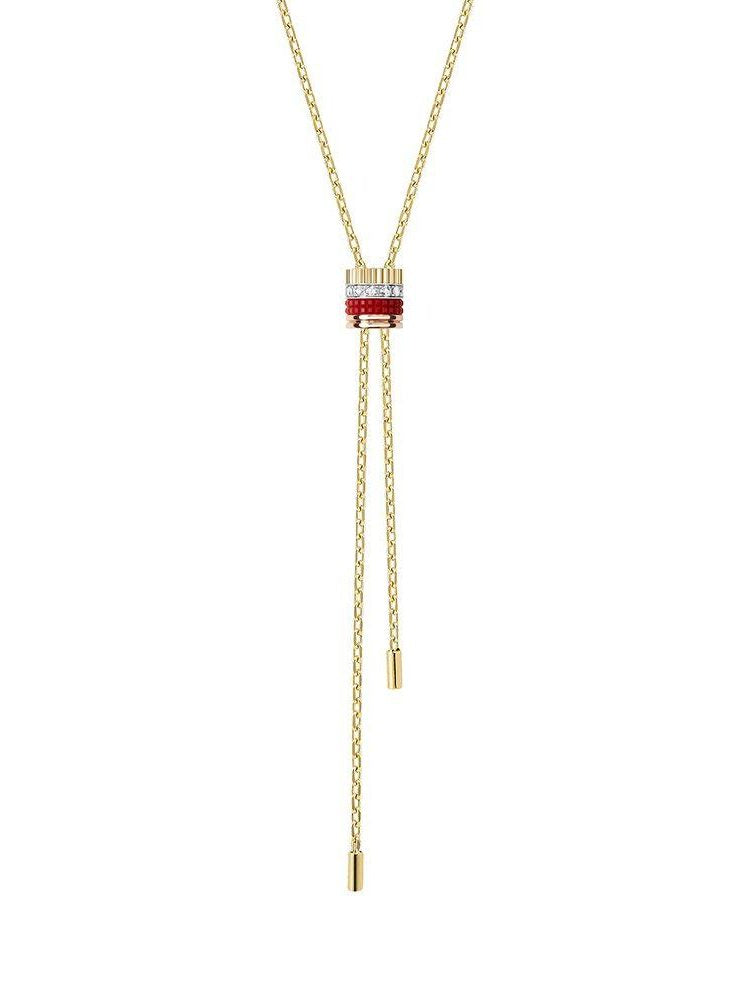 Quatre red edition tie necklace, small model