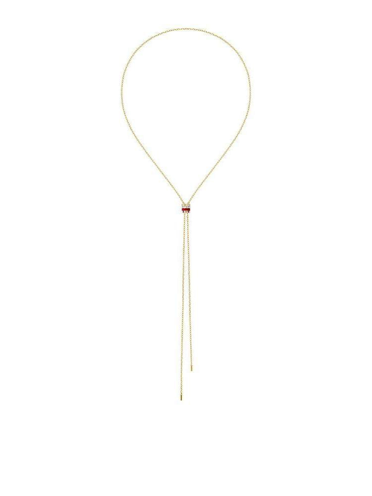 Quatre red edition tie necklace, small model