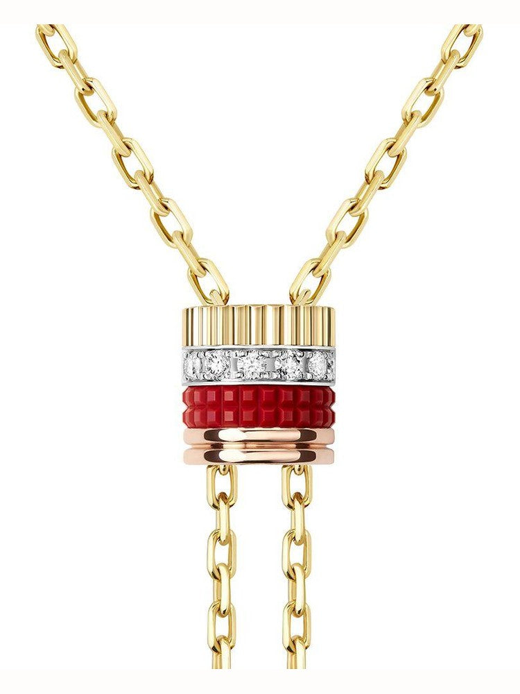 Quatre red edition tie necklace, small model