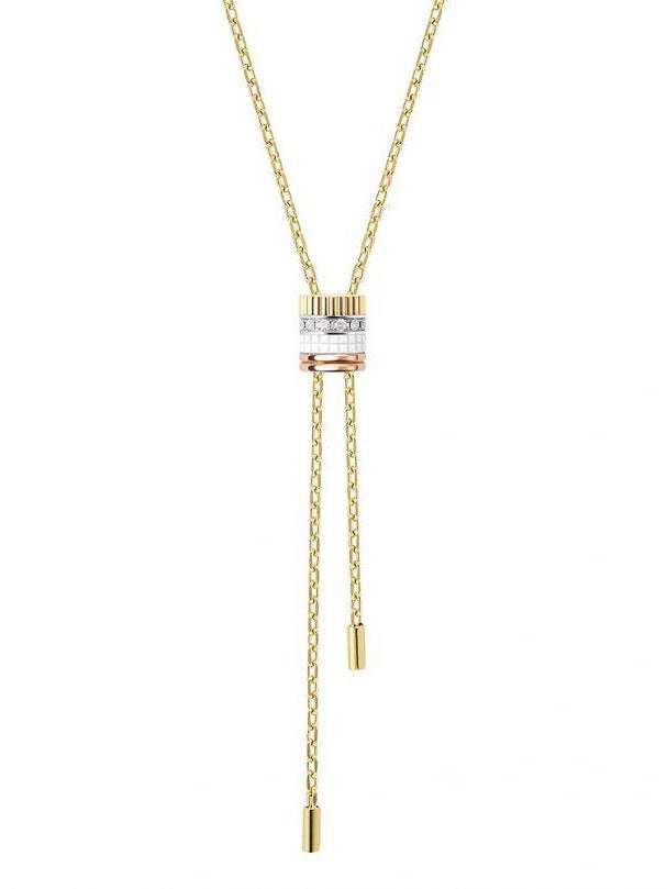 عقد بشكل ربطة العنق من مجموعة كاتر وايت إيديشن - Quatre White Edition، موديل كبير