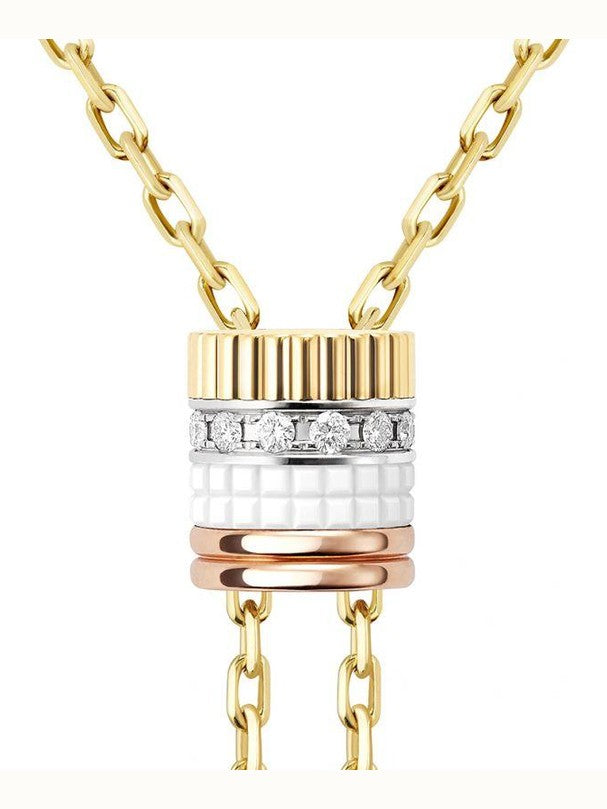 عقد بشكل ربطة العنق من مجموعة كاتر وايت إيديشن - Quatre White Edition، موديل كبير